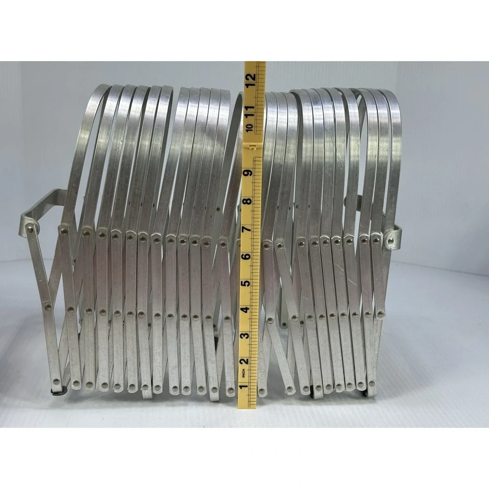 HANDLE EXPANDING FILE HOLDER MAGAZINE RACK EVANS SPECIALTY RECORDS ACCORDING 8'